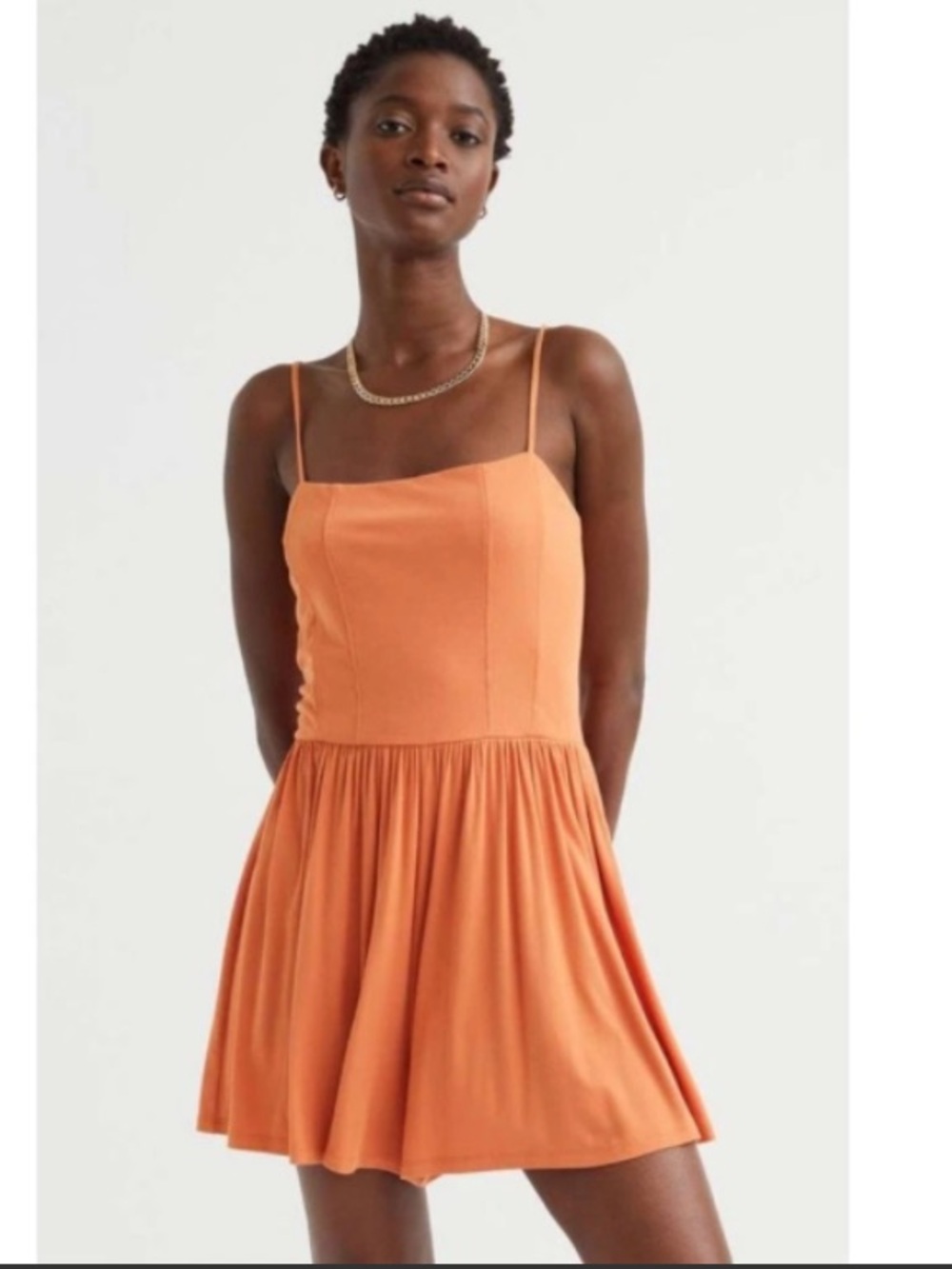 H&M Orange Spaghetti-Strap Romper